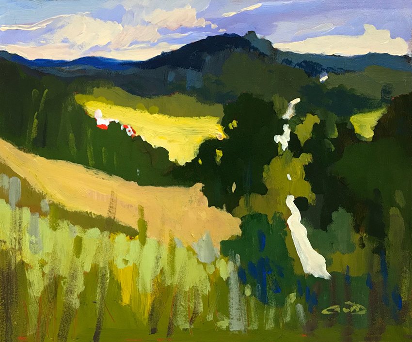 Don Cavin Summer Fields - 10" x 12” - Acrylic on Panel