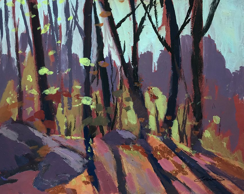 Don Cavin Woodland Walk 10x12 Acrylic on Panel