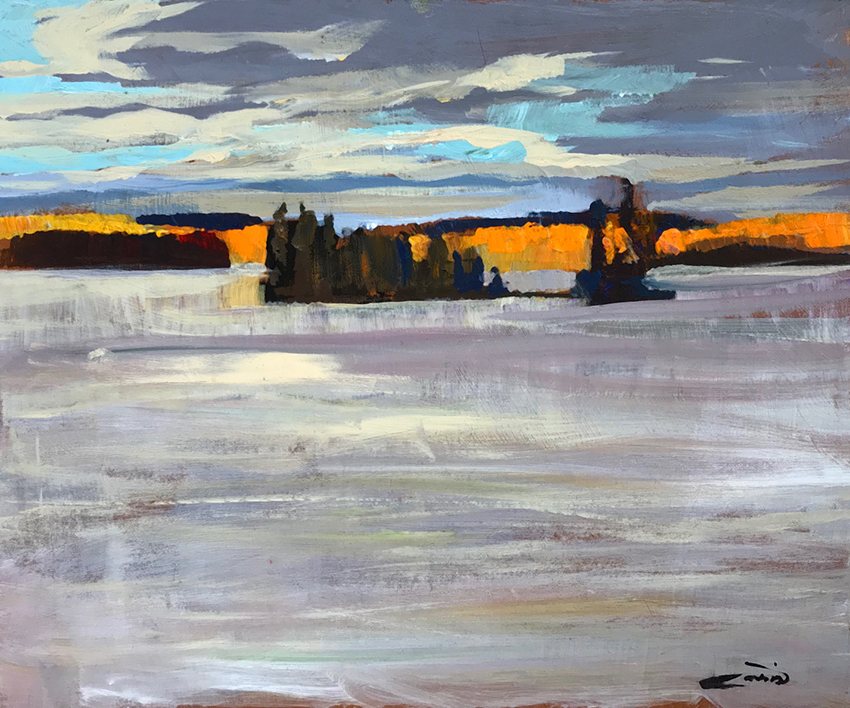 Don Cavin October Light, Ahmic Lake 10x12 Acrylic on Panel