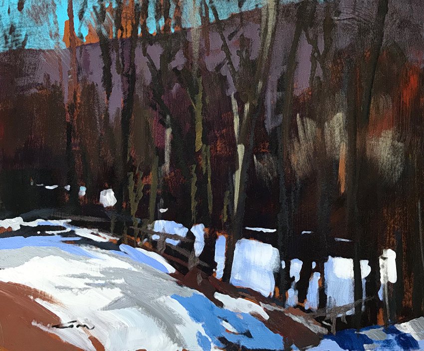 Don Cavin Early April, Beaver Valley - 10 x 12 - Acrylic on Panel